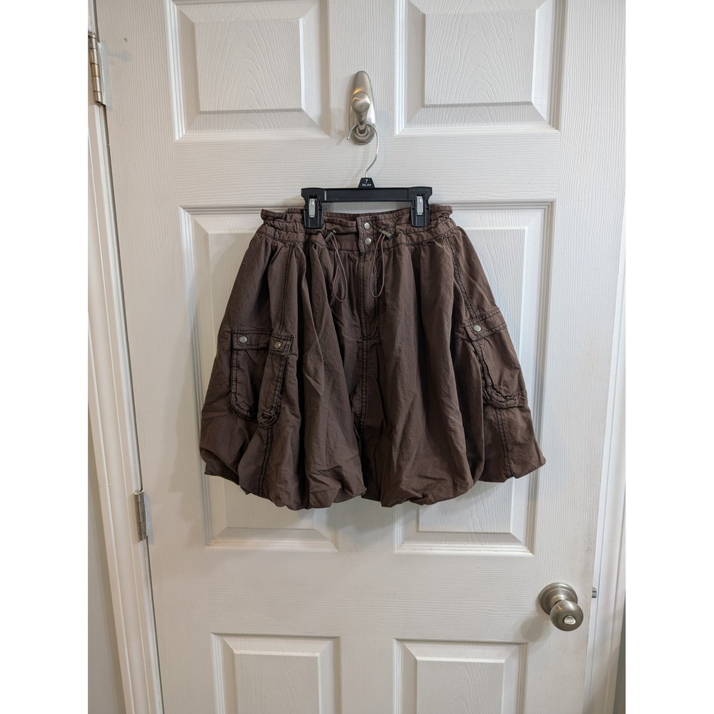 Pilcro Brown Bubble Cargo Skirt